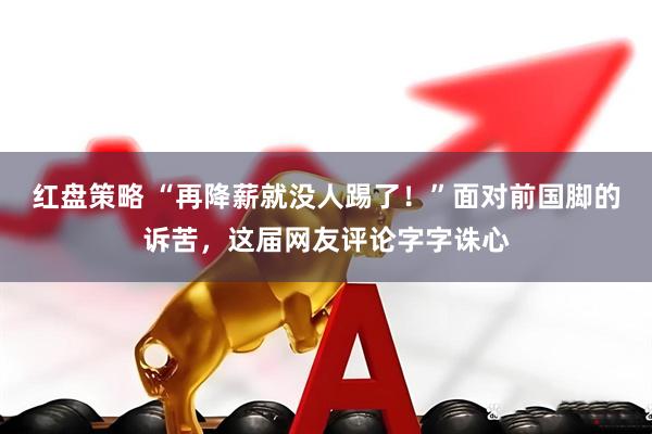 红盘策略 “再降薪就没人踢了!”面对前国脚的诉苦,这届网友评论字字诛心